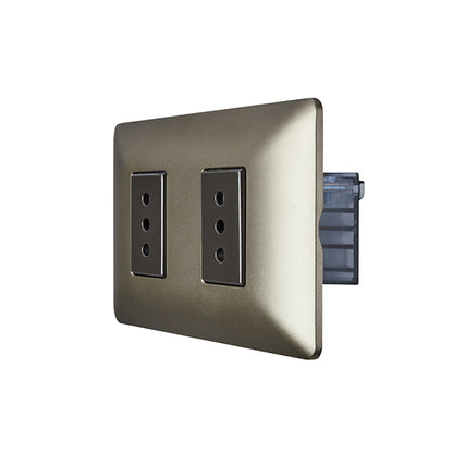 ENCHUFE DOBLE EMBUTIDO 10A 250V (CAFÉ)