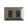 Enchufe Doble Puenteado Embutido 10/16A 250V Café Pared