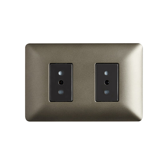 ENCHUFE DOBLE EMBUTIDO 10A 250V (CAFÉ)