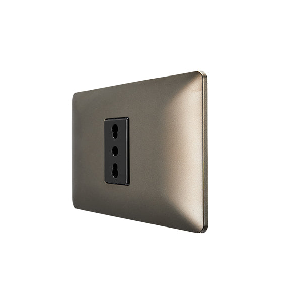 Enchufe Simple Bipaso Embutido 10/16A 250V Café Pared