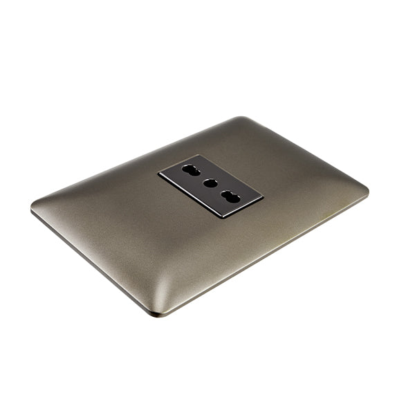 Enchufe Simple Bipaso Embutido 10/16A 250V Café Pared