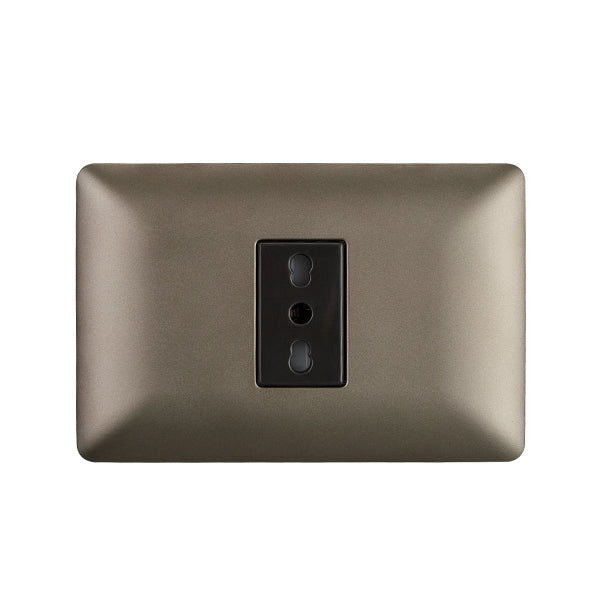 Enchufe Simple Bipaso Embutido 10/16A 250V Café Pared