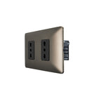 Enchufe Doble Bipaso Embutido 10/16A 250V Café Pared