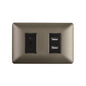 ENCHUFE SIMPLE 10A EMBUTIDO (1 Ud TZ1104) 250V + TOMA USB (CAFÉ)