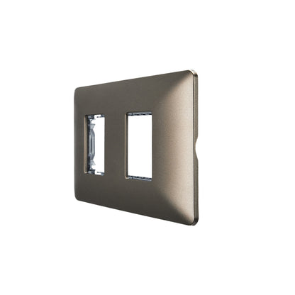 PLACA DOBLE EMBUTIDO C/SOPORTE (CAFÉ)