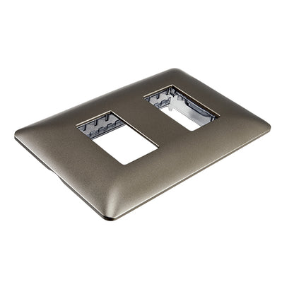 PLACA DOBLE EMBUTIDO C/SOPORTE (CAFÉ)
