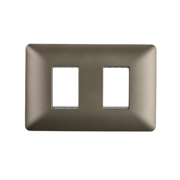 Placa Doble Embutida con Soporte Café Tapa Pared