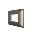 Placa Triple Embutida con Soporte Café Tapa Pared