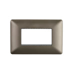 Placa Triple Embutida con Soporte Café Tapa Pared
