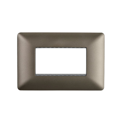PLACA TRIPLE EMBUTIDO C/SOPORTE (CAFÉ)