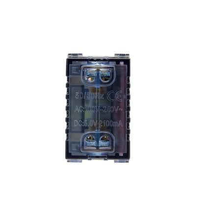 MODULO TOMA USB DOBLE (CAFE)