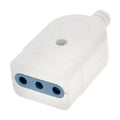 Enchufe Hembra Volante 10A 250V Blanco Repuesto Cable