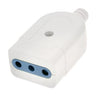 Enchufe Hembra Volante 10A 250V Blanco Repuesto Cable