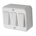 Interruptor Triple Sobrepuesto 9/32 10A Blanco Muro