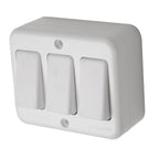 Interruptor Triple Sobrepuesto 9/32 10A Blanco Muro