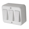 Interruptor Triple Sobrepuesto 9/32 10A Blanco Muro