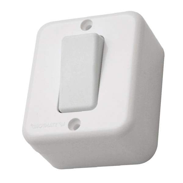 Interruptor Conmutador Sobrepuesto 9/24 10A Blanco Muro