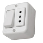 Interruptor con Enchufe Sobrepuesto 10A Blanco Muro Combo