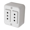 Enchufe Doble Sobrepuesto 10A 250V Blanco Muro Exterior