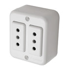 Enchufe Doble Sobrepuesto 10A 250V Blanco Muro Exterior