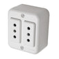ENCHUFE DOBLE SOBREPUESTO 10A 250V (BLANCO)