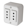 Enchufe Doble Sobrepuesto 10A 250V Blanco Muro Exterior