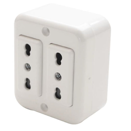 ENCHUFE DOBLE SOBREPUESTO 10/16A 250V (BLANCO)