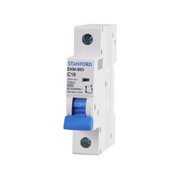 Interruptor Automático 1x16A Curva C 6kA Riel Din Tablero
