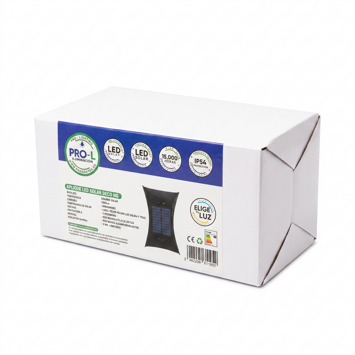 Luz Solar LED Decorativa Doble Foco Calida y Fria Exterior