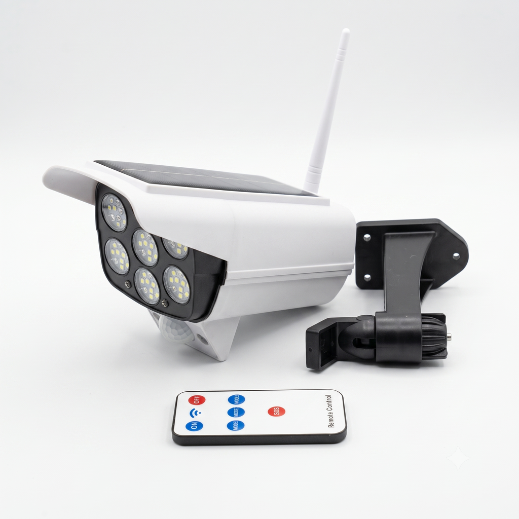Luz Solar LED Diseño Cámara Disuasiva Sensor Movimiento