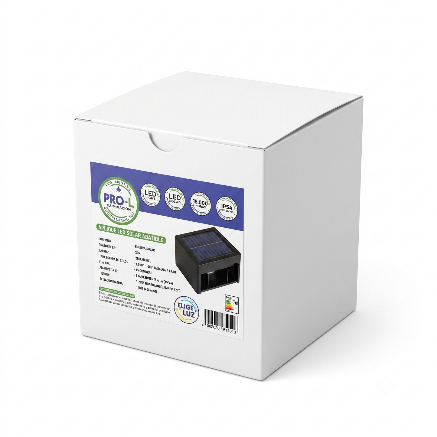 Aplique Solar LED Abatible Direccionable Calida y Fria