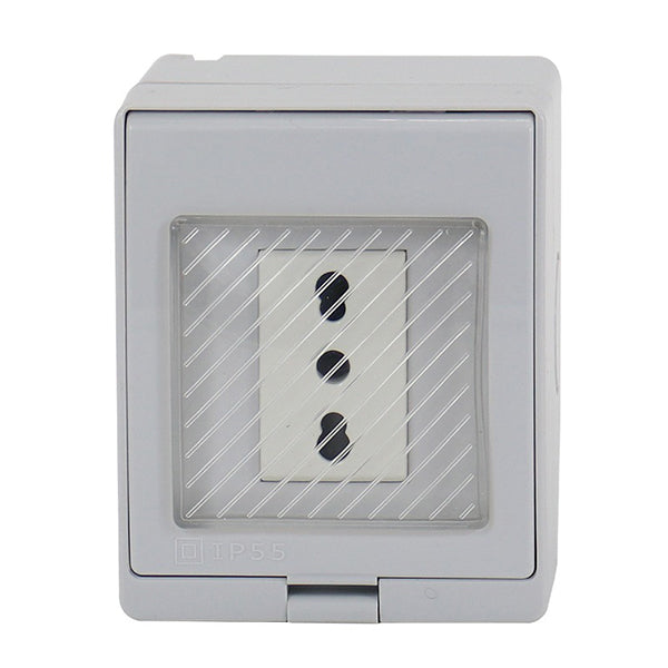 Hydrobox Enchufe Simple Sobrepuesto 10/16A Blanco Exterior