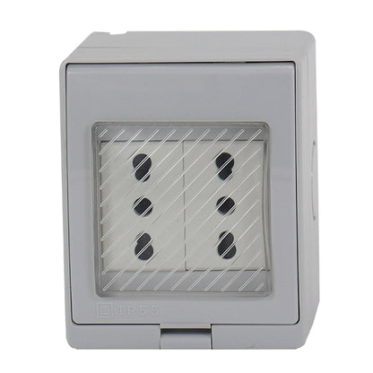 HYDROBOX CON ENCHUFE DOBLE SOBREPUESTO 10/16A (BLANCO)