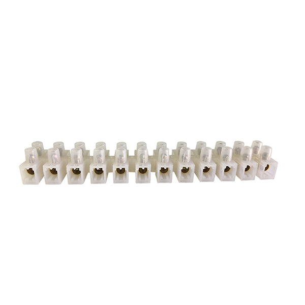 Regleta de Conexión 6mm 12 Polos Blanca Empalme Cable