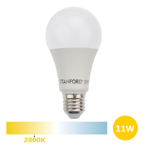 Ampolleta LED A60 11W E27 Luz Cálida 2800K Ahorro Energía