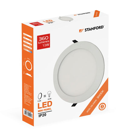 PANEL LED REDONDO EMBUTIDO 12W 3000K