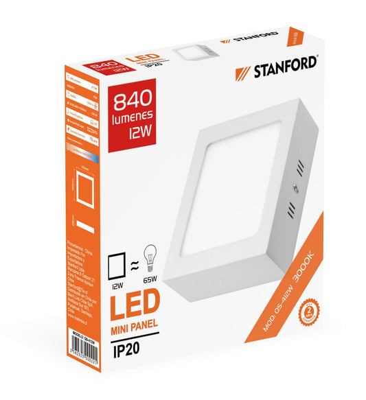 PANEL LED CUADRADO SOBREPUESTO 24W 3000K