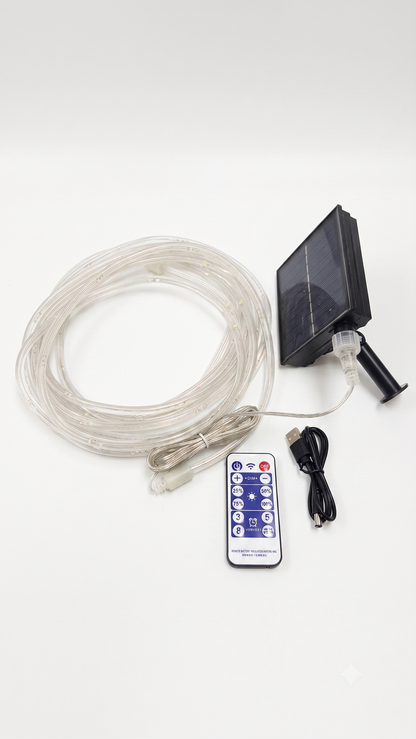 Tira Led Solar 10mts RGB IP65 con Estaca Panel
