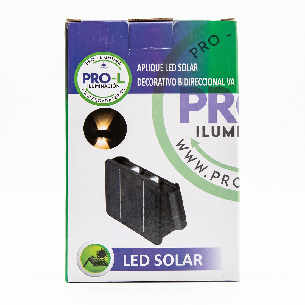 Aplique LED Solar Bidireccional Doble Haz Muro Exterior Impermeable