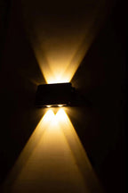 Aplique LED Solar Bidireccional Doble Haz Muro Exterior Impermeable