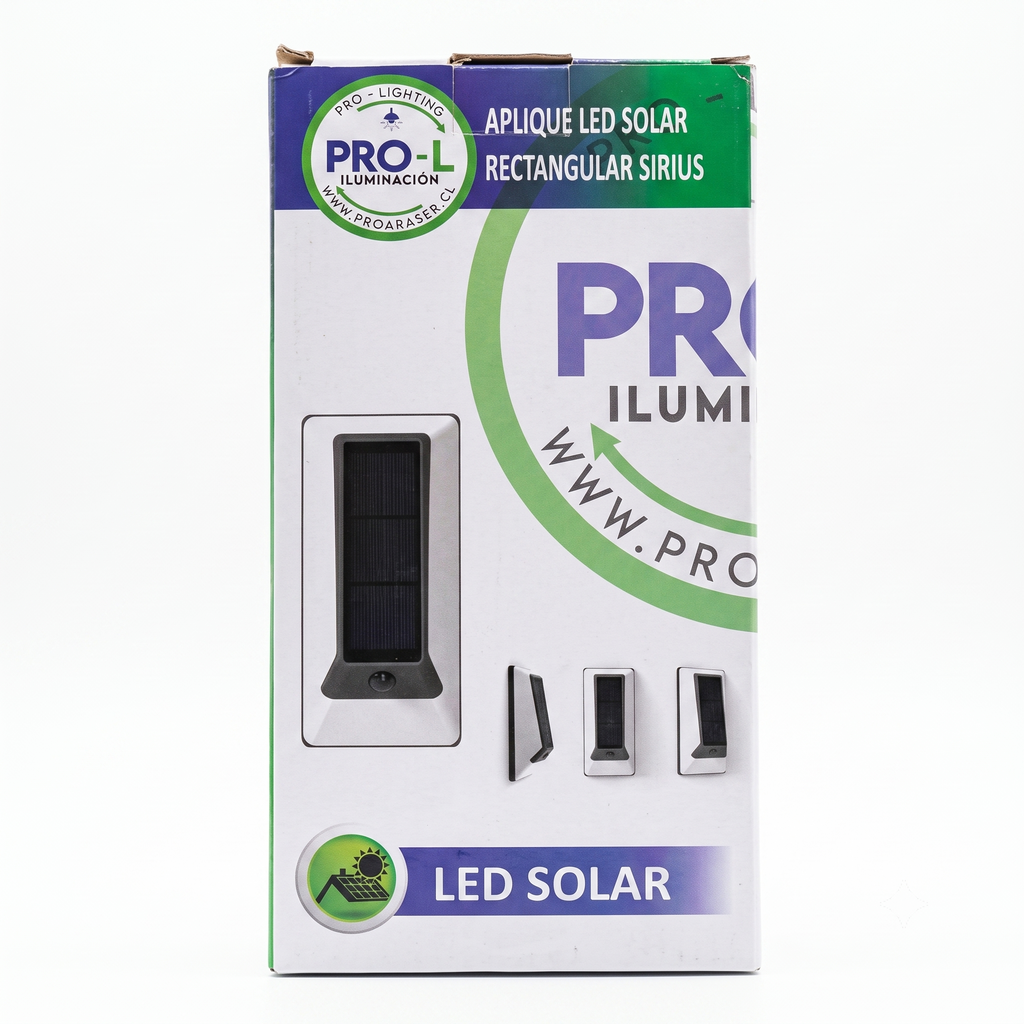 Luz Solar LED rectangular con Sensor de Movimiento PIR Exterior IP54