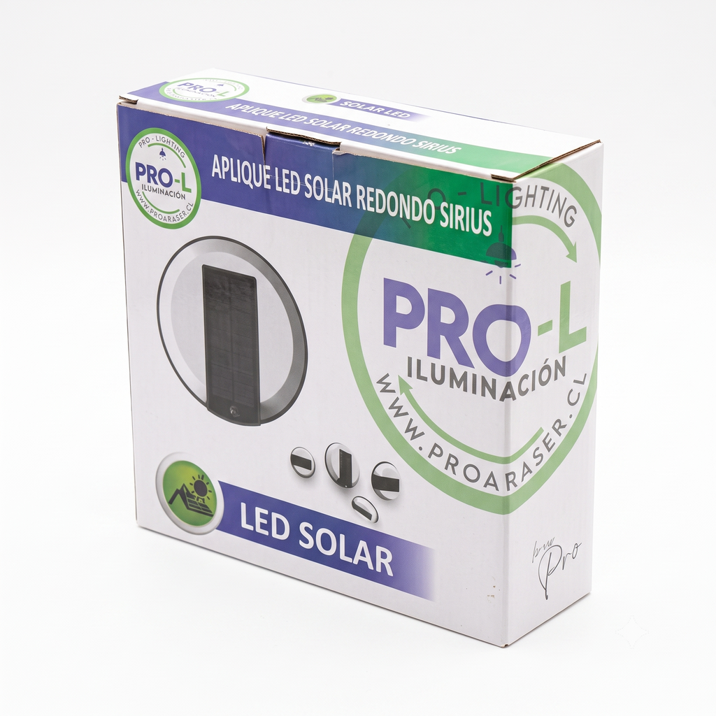 Foco Solar LED Redondo Muro Exterior Sensor Impermeable