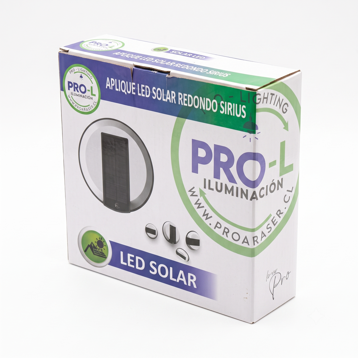 Foco Solar LED Redondo Muro Exterior Sensor Impermeable