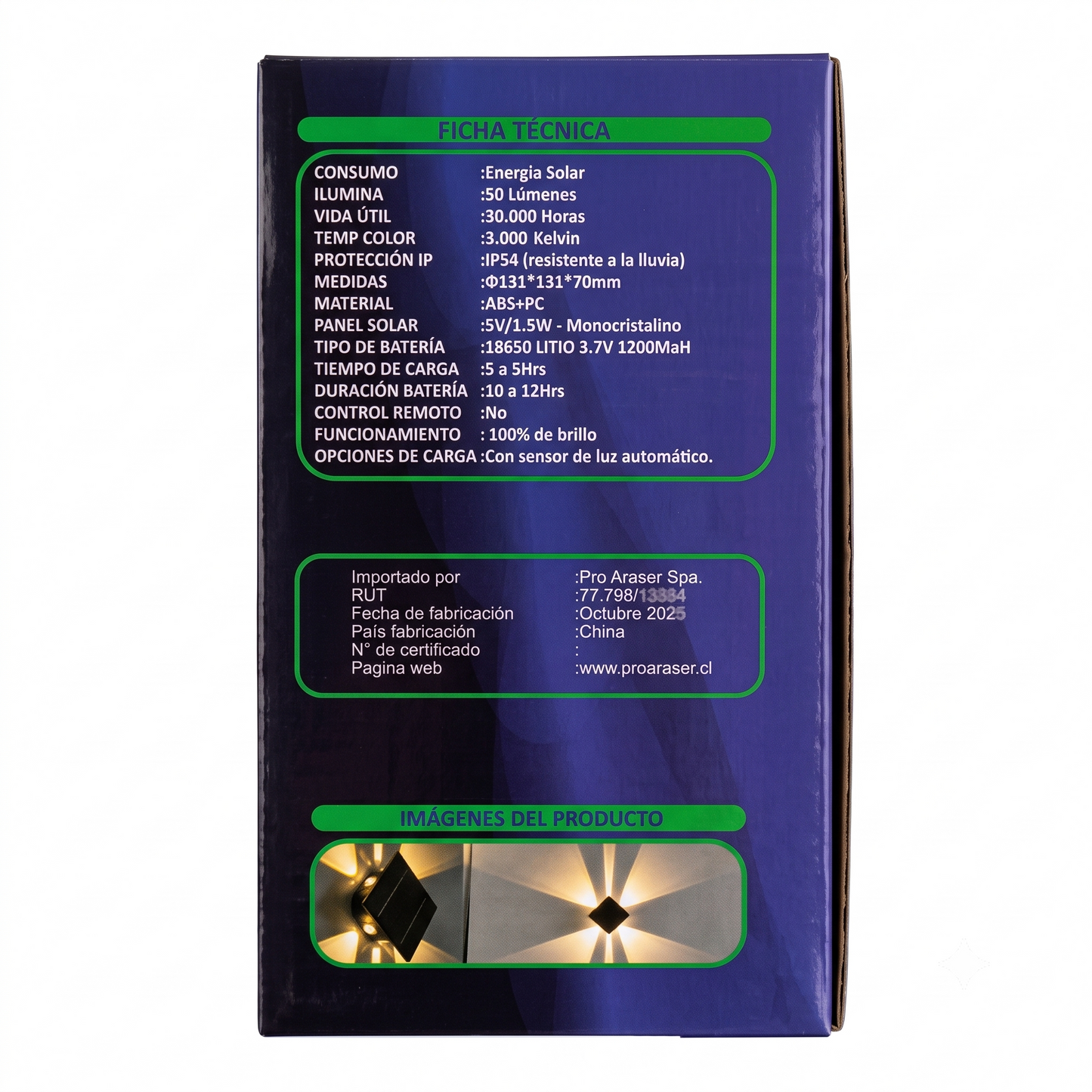 Luz Solar LED Efecto Sol Decorativo Muro Exterior ip54