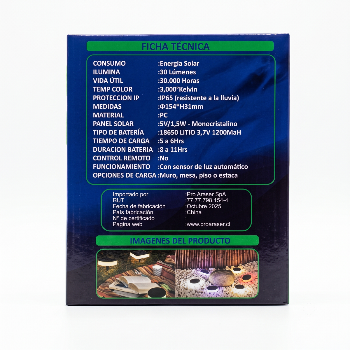 Lámpara Solar LED Portátil Colgante Exterior Recargable