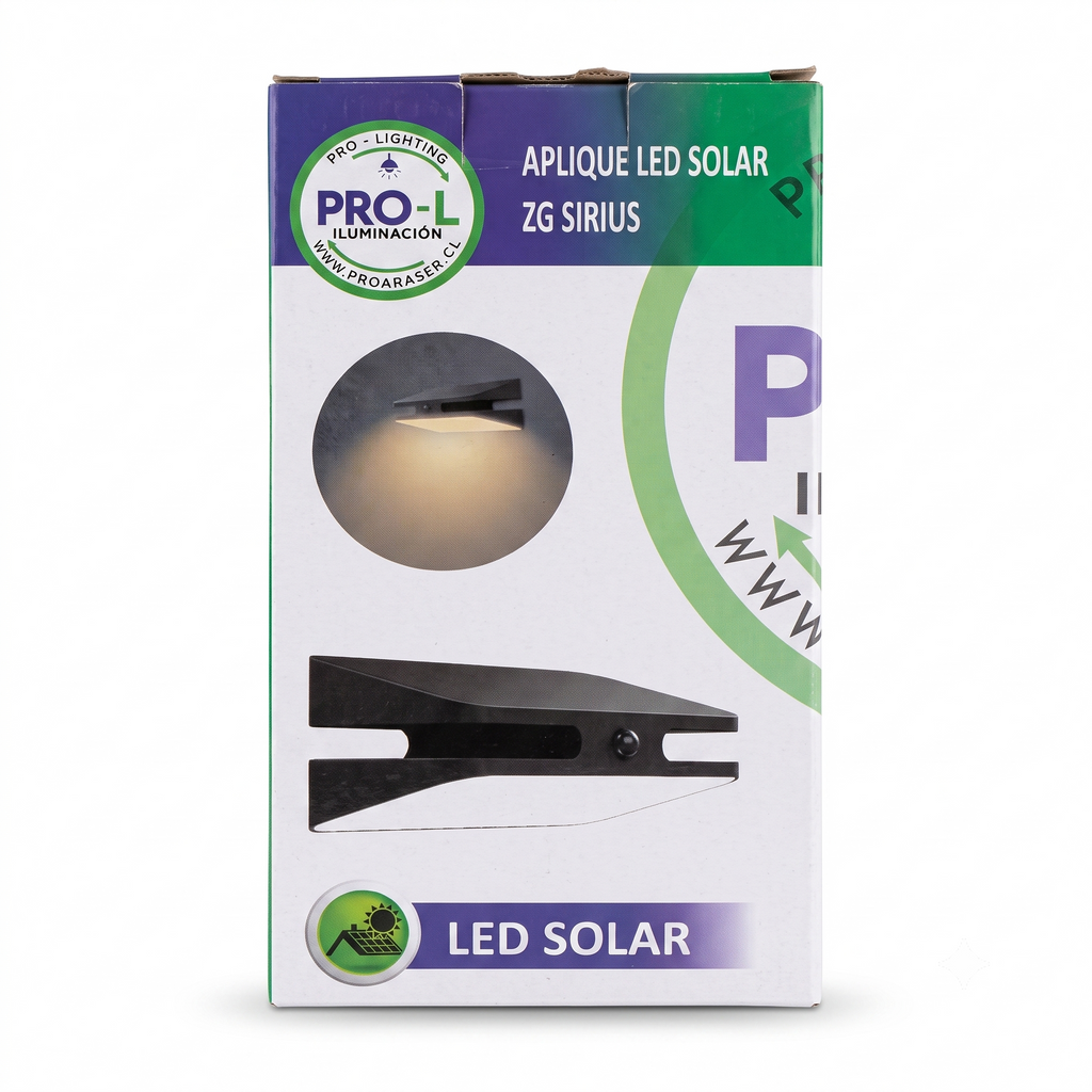 Foco Solar LED Muro Exterior Sensor Movimiento Impermeable