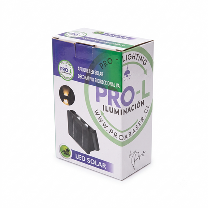 Luz Solar LED Bidireccional Doble Haz de luz Muro Exterior Impermeable