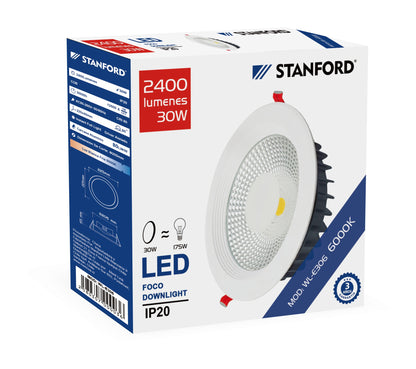 FOCO LED DOWNLIGHT 20W 6500K (3 AÑOS)