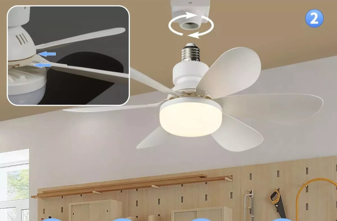 Ampolleta LED con Ventilador E27 Control Remoto Techo