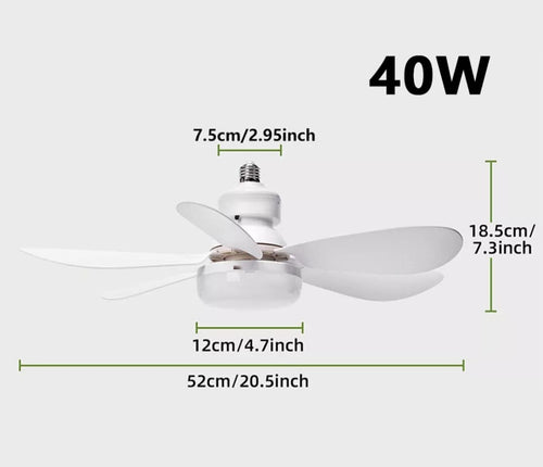 Ampolleta LED con Ventilador E27 Control Remoto Techo